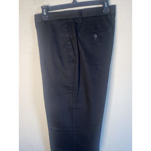 32 X 32 DOCKER Best Pressed SIGNATURE CLASSIC FIT KHAKIS BLACK New Flat Chino - Picture 5 of 9